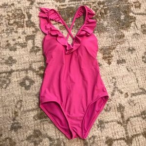 Pink one piece swim suit